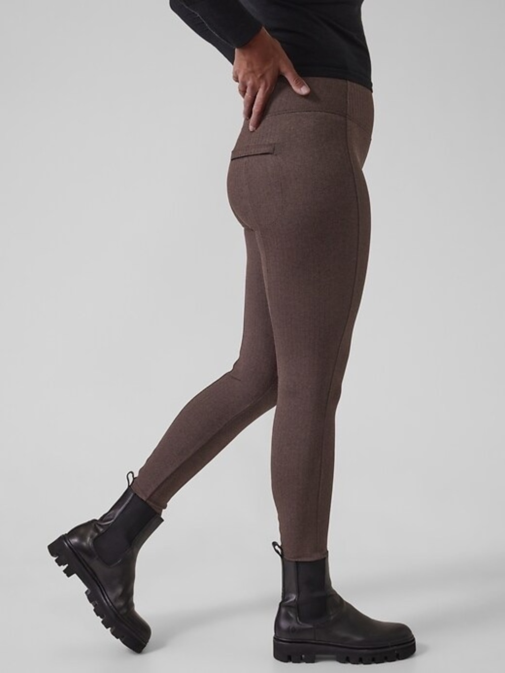 Delancey Herringbone Tights NWT Size Medium Walnut Brown